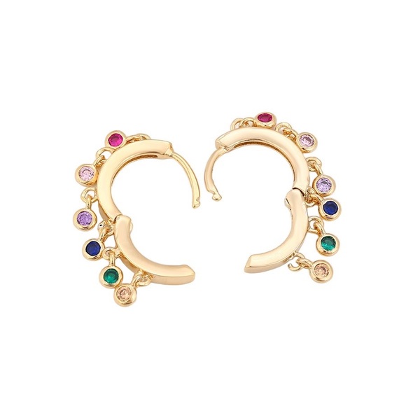 18k Gold-plated Hoops Earrings - Picture 3 of 6
